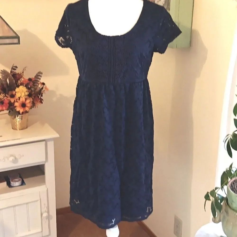 Laundry by Design Navy Blue Lace Dress
